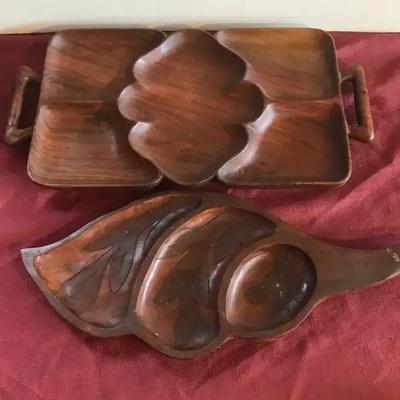 Moroccan Walnut And Thuya Wood Serving Trays