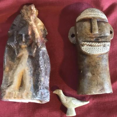 Three Soapstone Figurines Carved From Moroccan  Mountains
