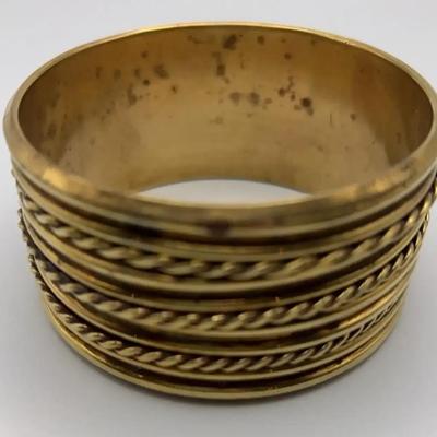 Gold Colored, Possibly Brass Moroccan Bangle