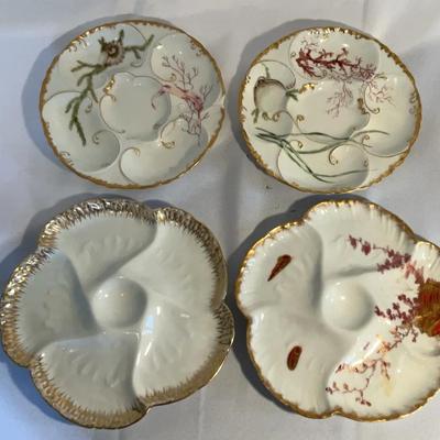 Lot Of 4 Limoges Oyster Plates French