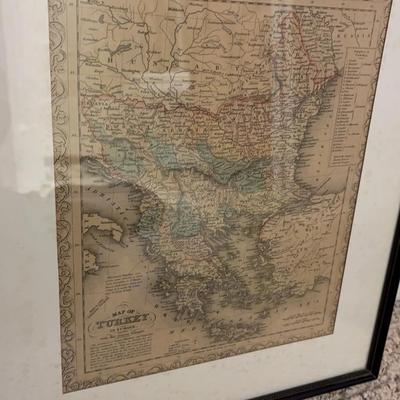 Vintage Map Of Turkish Empire