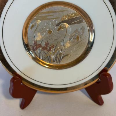 Chokin Plate From Japan With 24k Gold Edge