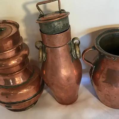 Three Vintage Copper Vases From Turkey