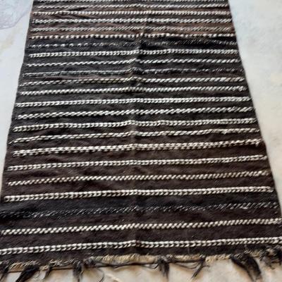 Brown, Black And White Goat Hair Runner