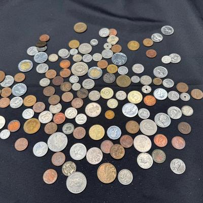 World Coins | Large Mixed Foreign Coin Collection | 50+ Pieces, Various Countries & Eras