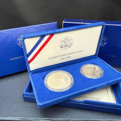 1986 Statue of Liberty 2-Coin Proof Set | Silver Dollar & Clad Half Dollar | US Mint