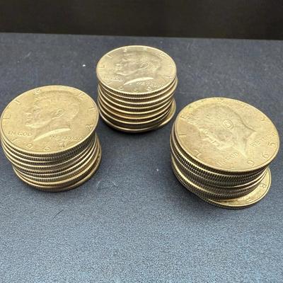 30 Kennedy Half Dollars | 1965–1969 | 40% Silver Circulated Lot