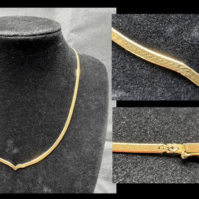 Yellow Gold 14k Elegant V-Shape Slim Thin Chain | 5g Total Weight