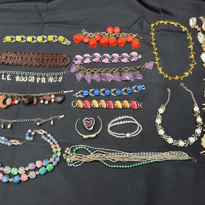 Vintage Costume Bracelets & Necklaces Lot | Glass, Beads, Charms & Statement Pieces