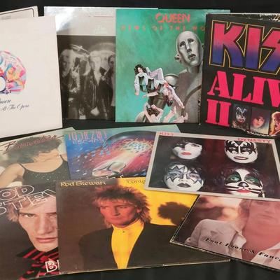 LP Vinyl Records | 10 Classic Rock LPs by Queen, Kiss, Journey, Rod Stewart & Pat Benatar