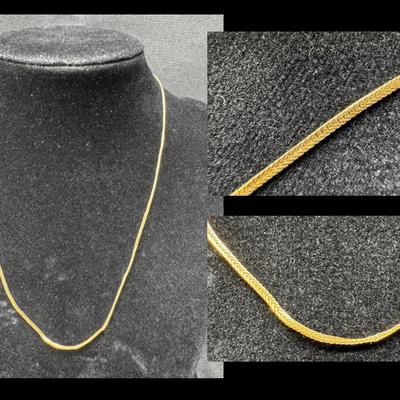 Yellow Gold 14K Italy Wheat Chain Necklace | Fine Gold Chain | 1.80g Total Weight