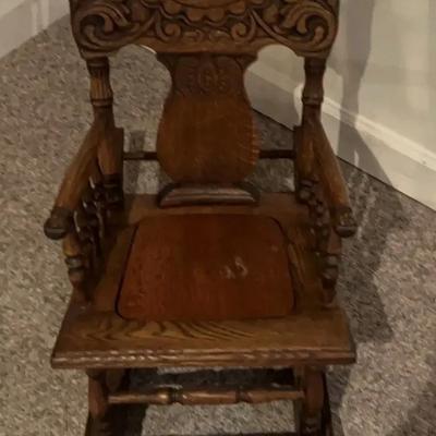 Antique Wood Rocker/High Chair