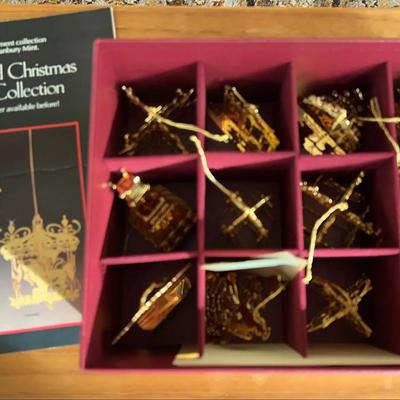 Danbury Mint 1989 Gold Christmas Ornament Collection