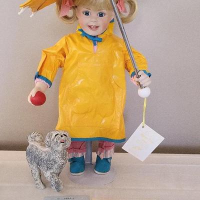 Zolan's "Rainy Day Pals" Doll & Brotherly Love Mini Oil Painting