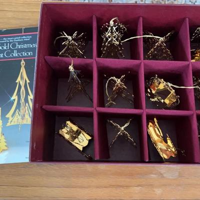 Danbury Mint 1984 Gold Christmas Ornament Collection