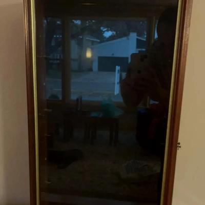 Hanging Wood & Glass Curio Cabinet