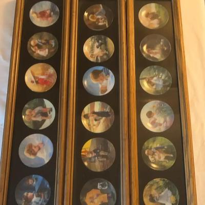 18 Zolan Miniature Collectors Plates In 3 Frames "A"