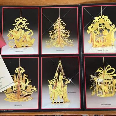 Danbury Mint 1988 Gold Christmas Ornament Collection