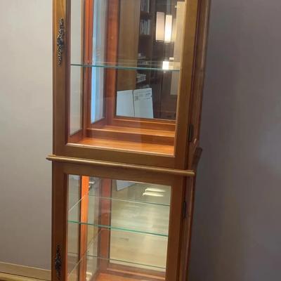 Wood & Glass Lighted Curio Cabinet