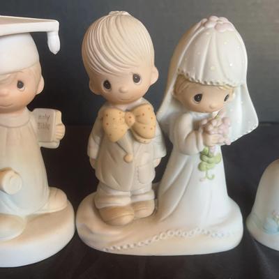 3 Enesco Precious Moments Bride & Groom, Graduate, Bell