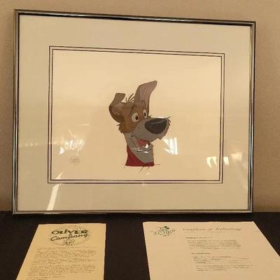 Original Production Cel Of Dodger From Oliver & Co. With Certificate Of Authenticity 