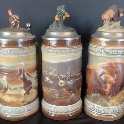 3 S P. Gerz “Animals Of The Prairie” Steins