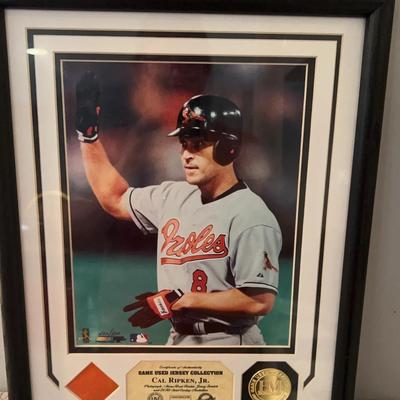 Cal Ripken Jr Framed Numbered Photo From “Game Day Used Jersey” Collection