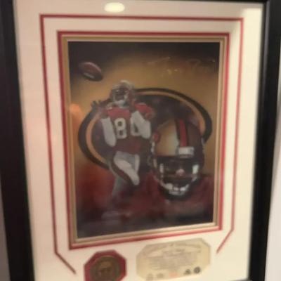 Jerry Rice Chromium Lithograph & Coin 