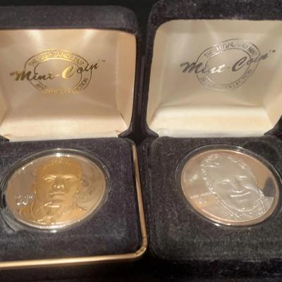 2 Highland Mint Sports Coins: Randy Moss, Mario Lemieux