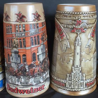 2 Anheuser-Busch “National Historic Landmark” & 2 “Limited Edition” Steins 
