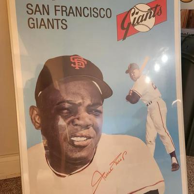Willie Mays Autographed Poster