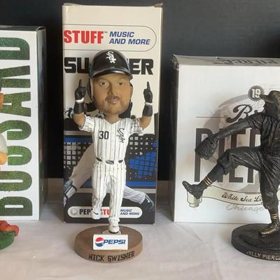 5 White Sox Bobble Heads "B" Swisher, Peavy, Pierce, Anderson, Bossard "sodfather"