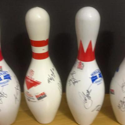 4 Signed Bowling Pins