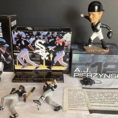 White Sox Figurines & 4 Bobble Heads: Pierzynski, Konerko, Dye & Jones