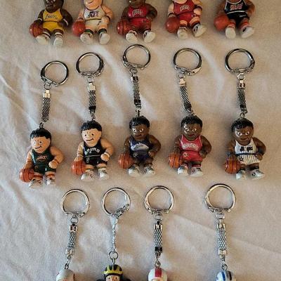 10 'Lil Sports Brat NBA keychains & 4 College FB #2
