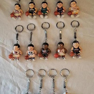 10 'Lil Sports Brat NBA keychains & 4 College FB
