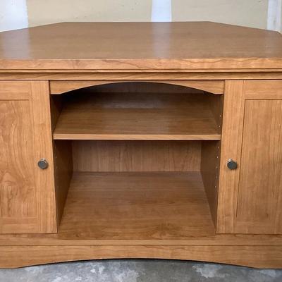 Space-Saving TV Corner Media Stand with Storage Shelves