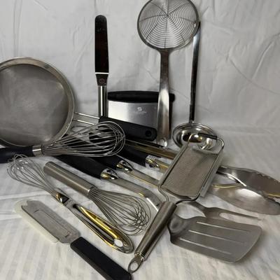 Assorted Stainless Steel Kitchen & BBQ Utensil Lot 