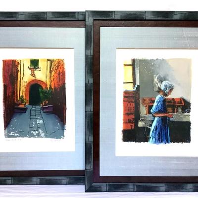 Pair of Signed Anne Belov Framed Prints – “Bella Italia #8” and “Solitude #43”