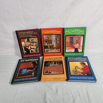Set of 5 Vintage Home Repair & DIY Books – Fawcett Publications Step-By-Step Guides (Plastering, TV 