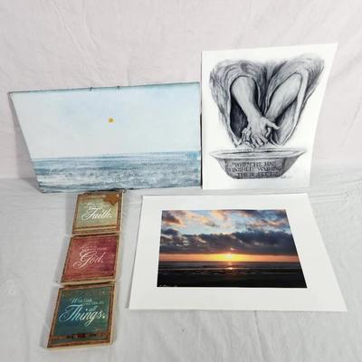 Mixed Media Art Lot – Textured Abstract & Layered Collage Pieces