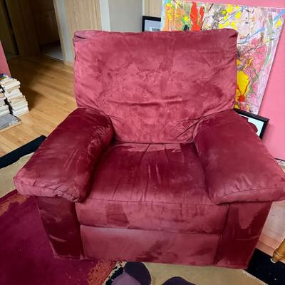 Italsofa Burgundy Microsuede Reclining Swivel Recliner Chair – Cozy Swivel Seat #1