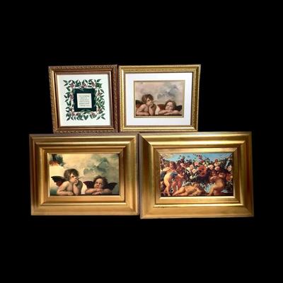 Four Framed Prints (Gold-Tone Frames)