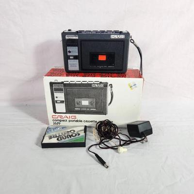 Vintage Craig 2629 Cassette Recorder – With Case, Charger, Manual & Blank Tape