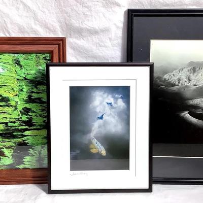 Three Framed Photographic Art Prints Lot
