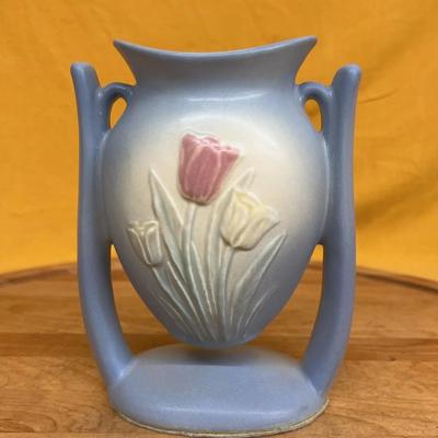 Vintage Hull Pottery "Sueno" line vase with embossed tulips