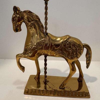 Vintage Solid Brass Carousel Horse Figurine