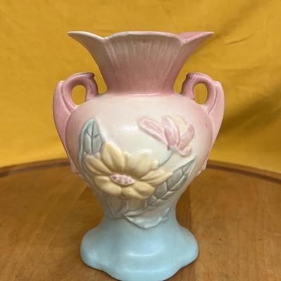 Vintage Hull Art Pottery Magnolia vase with pastel glazes