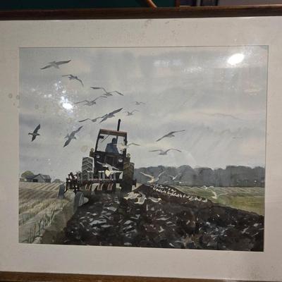 Farming Watercolor Painting by David 