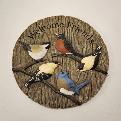 "Welcome Friends" Bird Wall Plaque